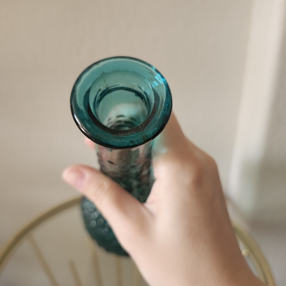 Vintage MCM Empoli Itanian Art Glass Hobnail Genie Bottle - Picture 6 of 7